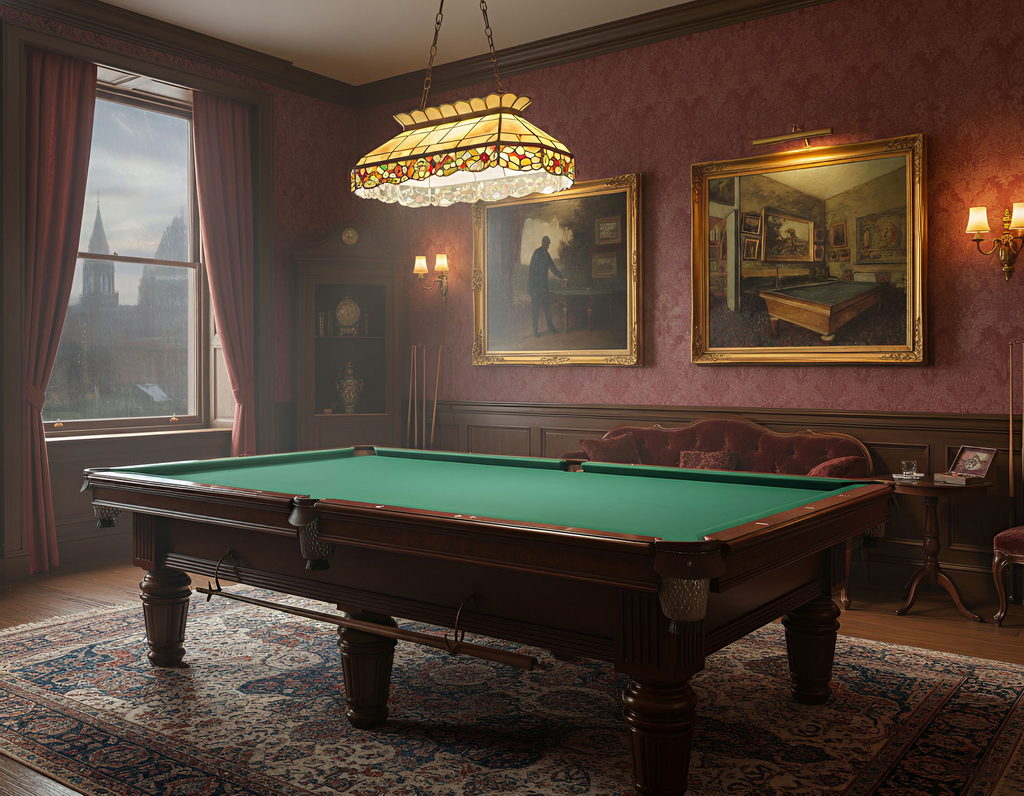 Degas painting facing a billiard table