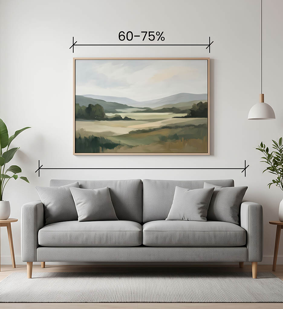 The 60-75% Rule: Wall Art Proportion for Sofa