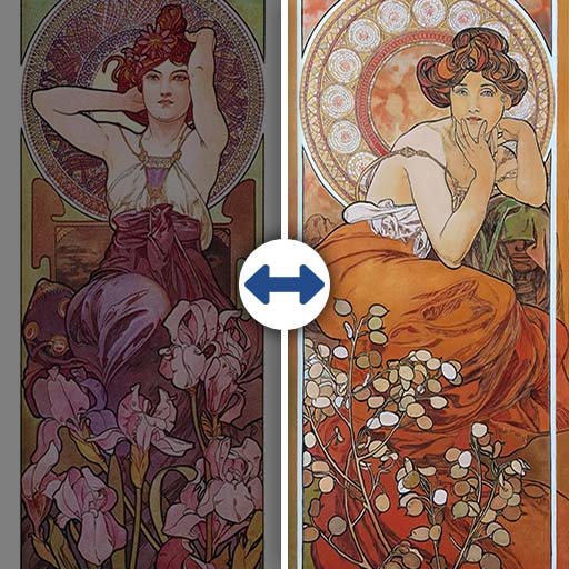 Quadriptych The Precious Stones (Mucha) 61x144cm